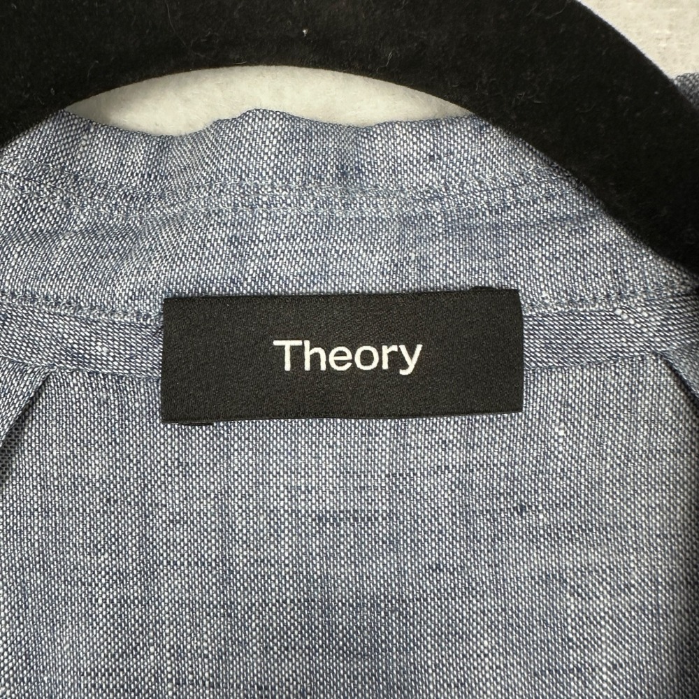 Theory Blazer Jacket Womens 2 Hemp Eco Crunch Lightweight Office Work Academia - Picture 3 of 8
